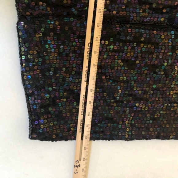 Jewel Queen size 14  black AB  SEQUIN maxi dress elastic waist, back slit - Picture 10 of 13